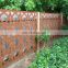 Corten rusted steel decorative garden screens with support frames
