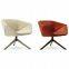 Modern leather cushion single metal base living room coffee chair