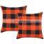 Classic Orange and black buffalo check plaid pillow cover  home decorative pillowcase