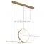 Nordic light luxury restaurant light net red ins new black gold ring combination shape LED eye protection chandelier