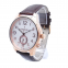 Stainless Steel Case multi-function Watches Man Genuine Leather Dual Time Quartz Watch