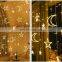 Release Holiday Moon Star New Curtain String Decorative Outdoor LED Lights Christmas