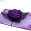 Blooming Purple Rose 3D Greeting Card Best Valentine’s Day 3D Cards as Gift for Parents