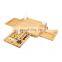 Wholesale Christmas Premium Natural Organic Charcuterie Bamboo Cheese Board And Knife Set With Slide Out Drawer