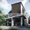 New Prefabricated Industrial Concrete House Decorated with Wood Louvres 2 Storey Modern House in Thailand