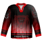 100% polyester neck with strings ice hockey jersey with red and black color