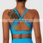 Womens Front Fold Sports Workout Bras Wholesale Gym High Impact Yoga Cross Back Crop Tops