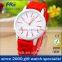 sweet candy color lady geneva silicone watch with alloy case simple shape genewa watch