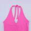 2025 New European and American Fashion Hanging Neck Collar Splicing Dress