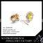 2015 Fancy dubai design nice yellow zircon 925 silver yellow gold plated stud earrings from sls jewelry