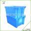 Flat bottom plastic stackable box for fish and shrimp