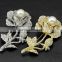 Elegant Women's Accessories Crystals Pearl Rose Flower Brooch