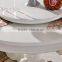European foshan shunde furniture white dining table with round turntable