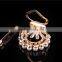 New design korean jewelry zinc alloy pearl main stone rhinestone sunflower scarf clip brooch