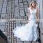 Hot China Supplier Spaghetti Lace and Chiffon Beach Wedding Dresses