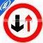 Reflective adhesive give way for oncoming Road sign