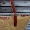 Custom waxed canvas tote bag leather strap