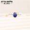 synthetic blue sapphire oval shape gemstone 925 silver ring for girl