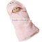 Pink color soft Microfiber towel baby hooded bath towel