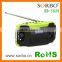 Portable Emergency Solar Radio Flashlight/ FM Mobile Charger Radio with LED Lighting