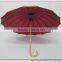 Assorted colors straight umbrella with crook handle