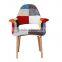 Easy comfy ergonomic fabric accent arm FW090B patchwork chair