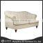 Classical style solid wood 2 seater sofa, fabric sofa