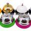 Reception bell in silver plated cover with colorful painted base