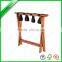 Popular sale hotel bamboo luggage rack with Nylon belt