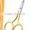 Silk wrap scissor stainless steel gold plated straight pointed blade 10.5 cm