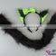 Party Green Spirit Cat Ear and Plush Tail Custom Animals Ear Tail a Two-piece