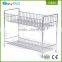 2 tier kitchen organizer wire chrome shelf wall mounted metal spice rack