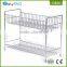 Stainless steel 2 tier wall mounted metal spice rack spice shelf kitchen shelf organizer