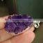 Wholesale Natural Amethyst Crystal Geode Cluster Gemstone Irregular Gold Plated Pendant