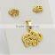 Fashion Mens Stainless Steel Animal Earring Hollow Elephant Pendant Necklace Jewelry Set