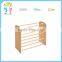 Wholesale high quality wood material 4 layers children display storage toy shelf wooden basket storage unit