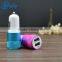 5V 2.1A Aluminum/ABS material Bullet 2 Port Smart USB Car Charger For Iphone 5/6 and Samsung