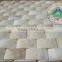 2016 Cheap bathroom mosaic floor tile price, white and black metal marble mosaic