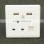 White plug outlet wall socket and switch with usb