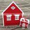 Hotel Scene Arrangement Indoor DecorationWooden Christmas Houses Fiber Optic Christmas Village Houses With Hanging Rope Arcades