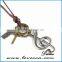 Wholesale Bronze Tone Anchor Pendant Necklace Brown Adjustable Vintage Leather Cord Necklace