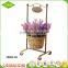 China most popular cheap 100 % pure handmade custom decorate wicker flower basket with steel frame