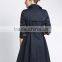 OEM Women Winter Long Sleeve Pure Cotton Belted Long Brown Trench Coat with Stormwear