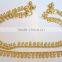 gold TONE CHAIN PAISLEY DESIGN ANKLETS PAYAL pair foot chain