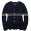 latest children girls cable knit ruffle buttom down long cardigan sweater