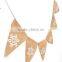 Winter Christmas Shabby Snowflake snow Hessian Burlap Decoration Banner bunting