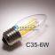 E27  C35 LED filament candle bulb 6W