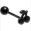 Black Anodized Titanium Aurora Gem Hammer Barbell Tongue Ring
