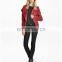 cheap price red leather usa motor jacket for women made in china OEM service