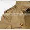 Men's elegant stylish trench coat with belt double-breasted cotton black coat